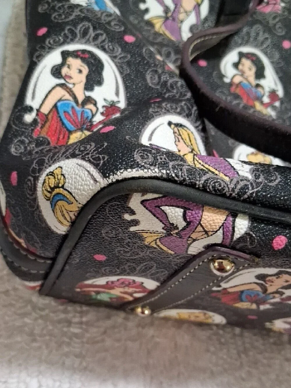 Dooney & Bourke Black Disney Princess Print Tote